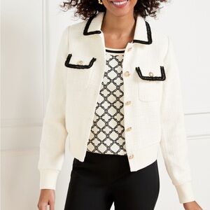 Talbots Amherst Tweed Bomber Jacket Medium Petite